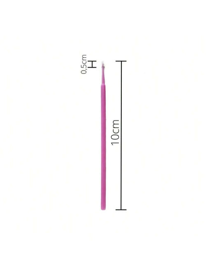 Microbrush Descartável Rosa (100 Unidades) - Extensão de Cílios