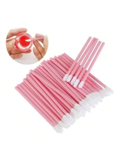 Aplicador de Batom/Gloss Descartável Rosa (50 Unidades) - Extensão de Cílios