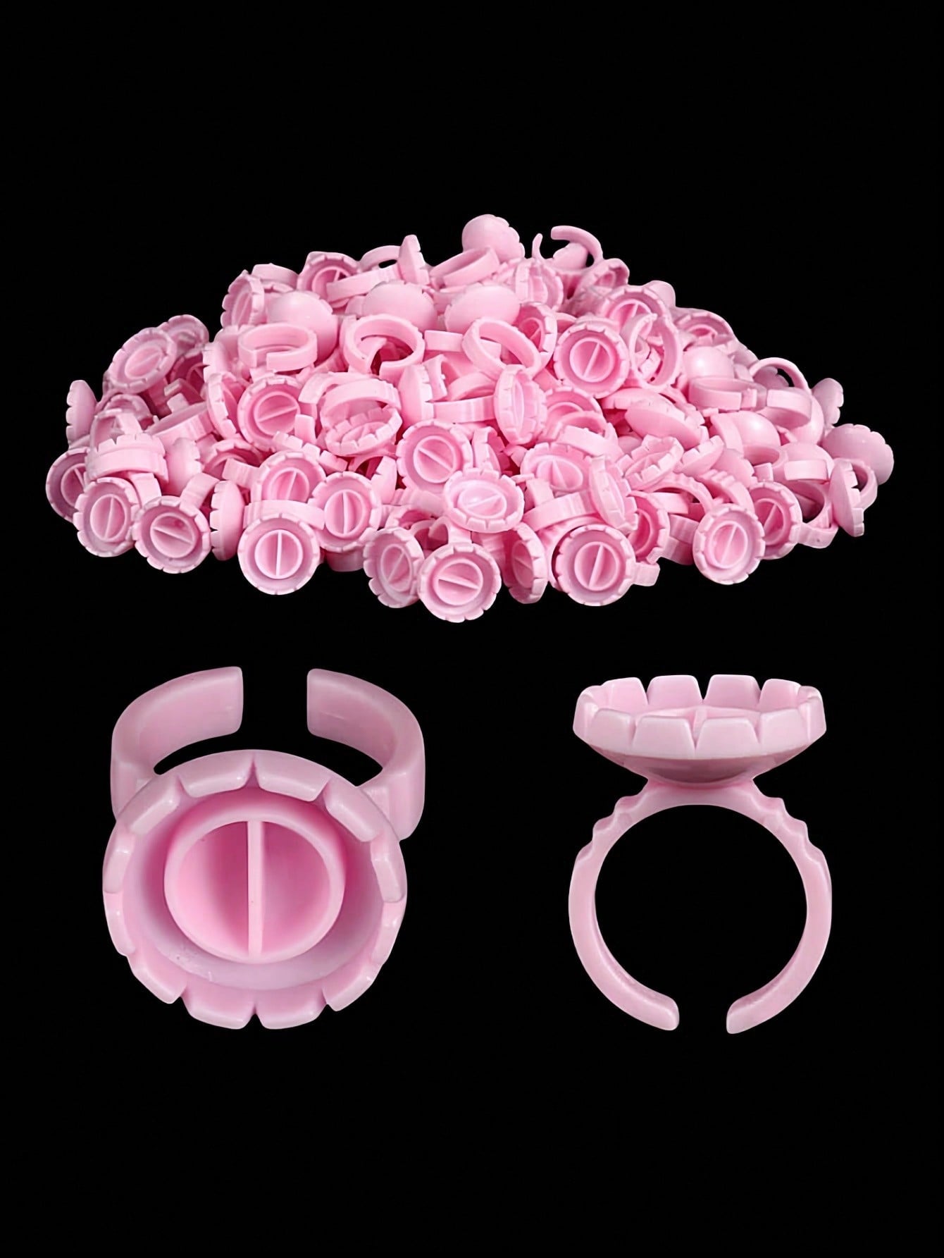 Anel Batoque Rosa (100 Unidades) (Flor, Colmeia e Redondo) - Extensão de Cílios