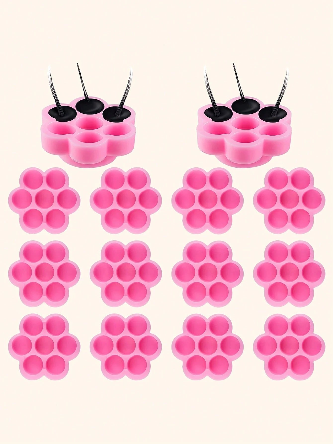 Anel Batoque Rosa (100 Unidades) (Flor, Colmeia e Redondo) - Extensão de Cílios