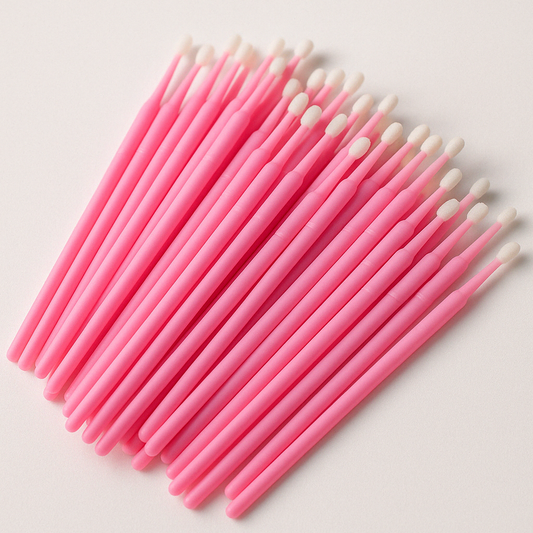 Microbrush Descartável Rosa (100 Unidades) - Extensão de Cílios