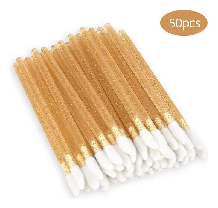 Aplicador de Batom/Gloss Descartável Dourado (50 Unidades) - Extensão de Cílios