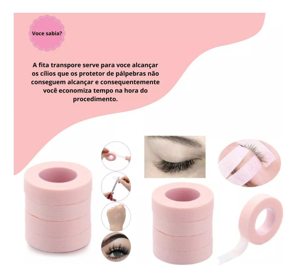 Fitas Transpore Rosa (5 Unidades) - Extensão de Cílios