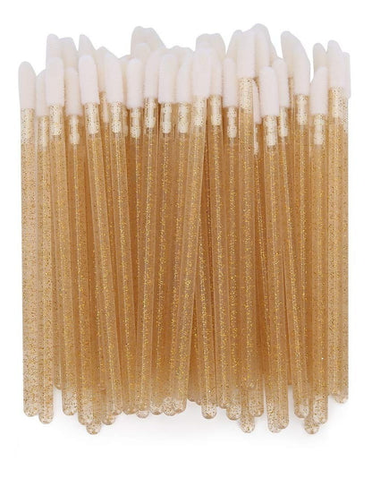 Aplicador de Batom/Gloss Descartável Dourado (50 Unidades) - Extensão de Cílios
