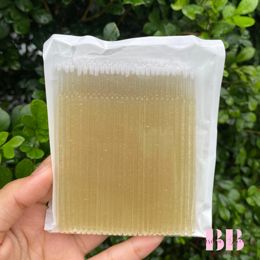 Microbrush Descartável Dourado (100 Unidades) - Extensão de Cílios